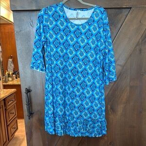 Lulu-B Blue Ruffled Tiered A-line Dress